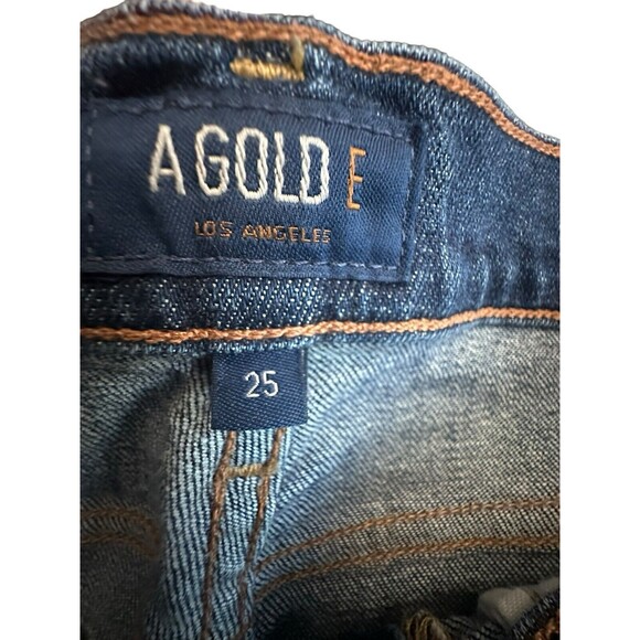 AGOLDE Denim Jean Shorts Size 25 Jorts Cut Off Stretch Mid Rise Stretch #A13-10 - Picture 3 of 11